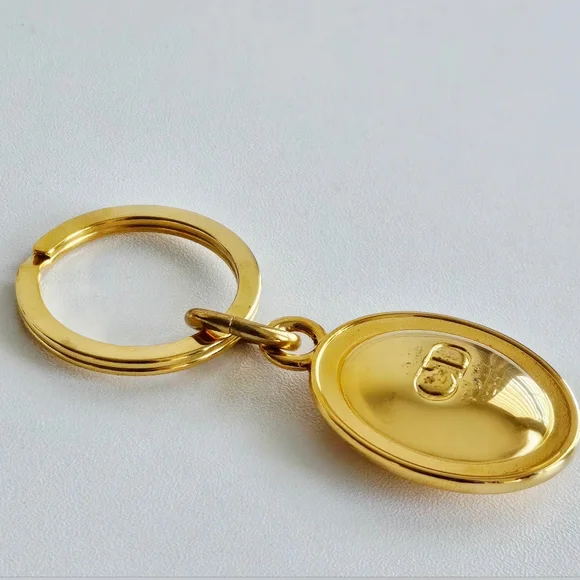 Dior CD Logo Gold-tone Bag Charm Key Holder